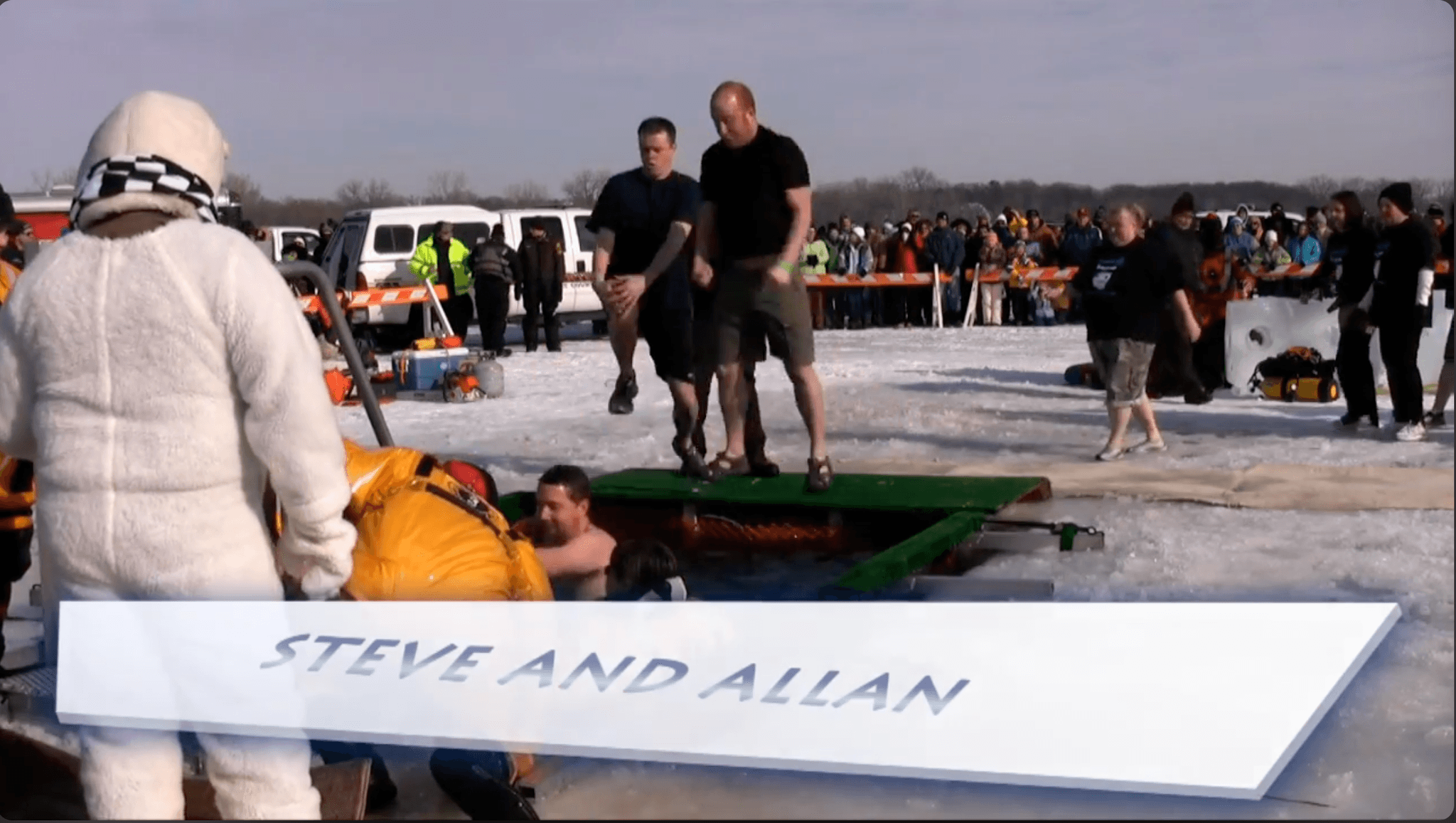 Steve and Allan taking the plunge together